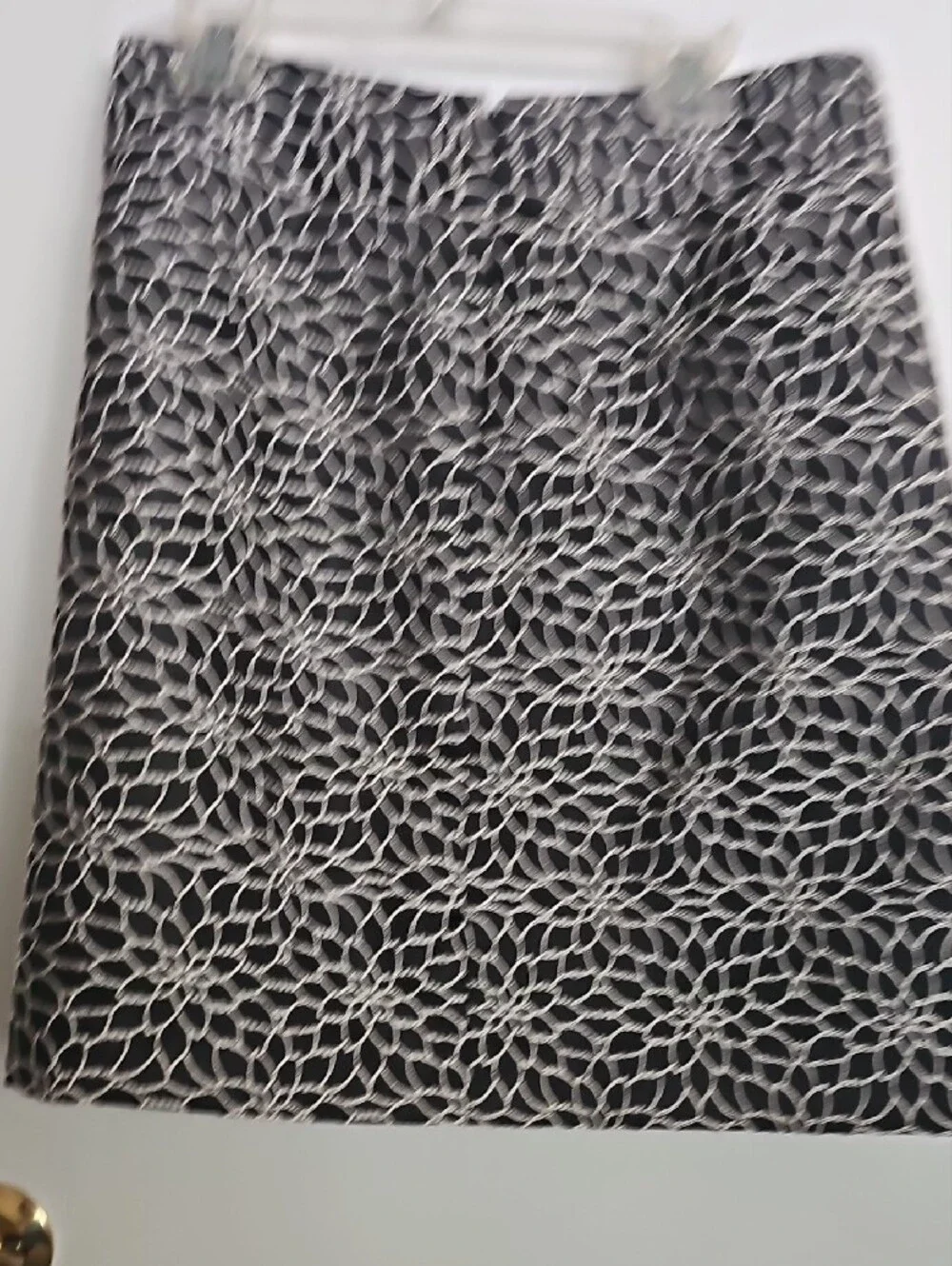 Ann Taylor Black Skirt with Cream Floral Lattice Pattern